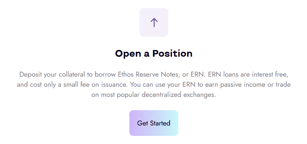 Ethos_Documentation_AquiringCollateral_PositionCard Ethos Documentation Acquiring Collateral New Position