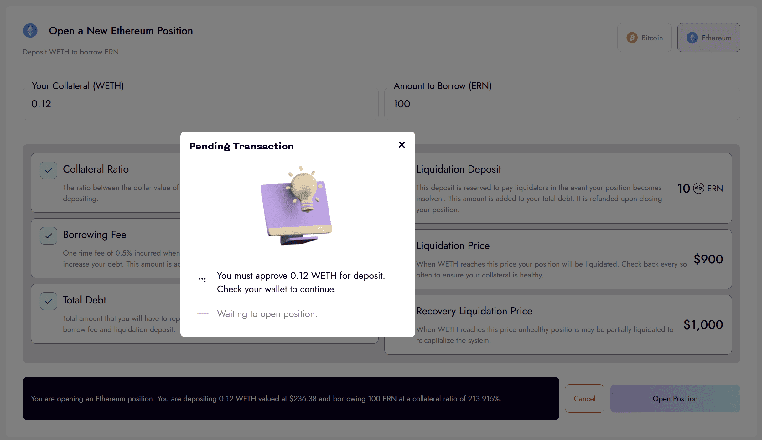 Ethos_Documentation_MintingERN_FailedTX Ethos Documentation Ethereum Position Failed Transactions