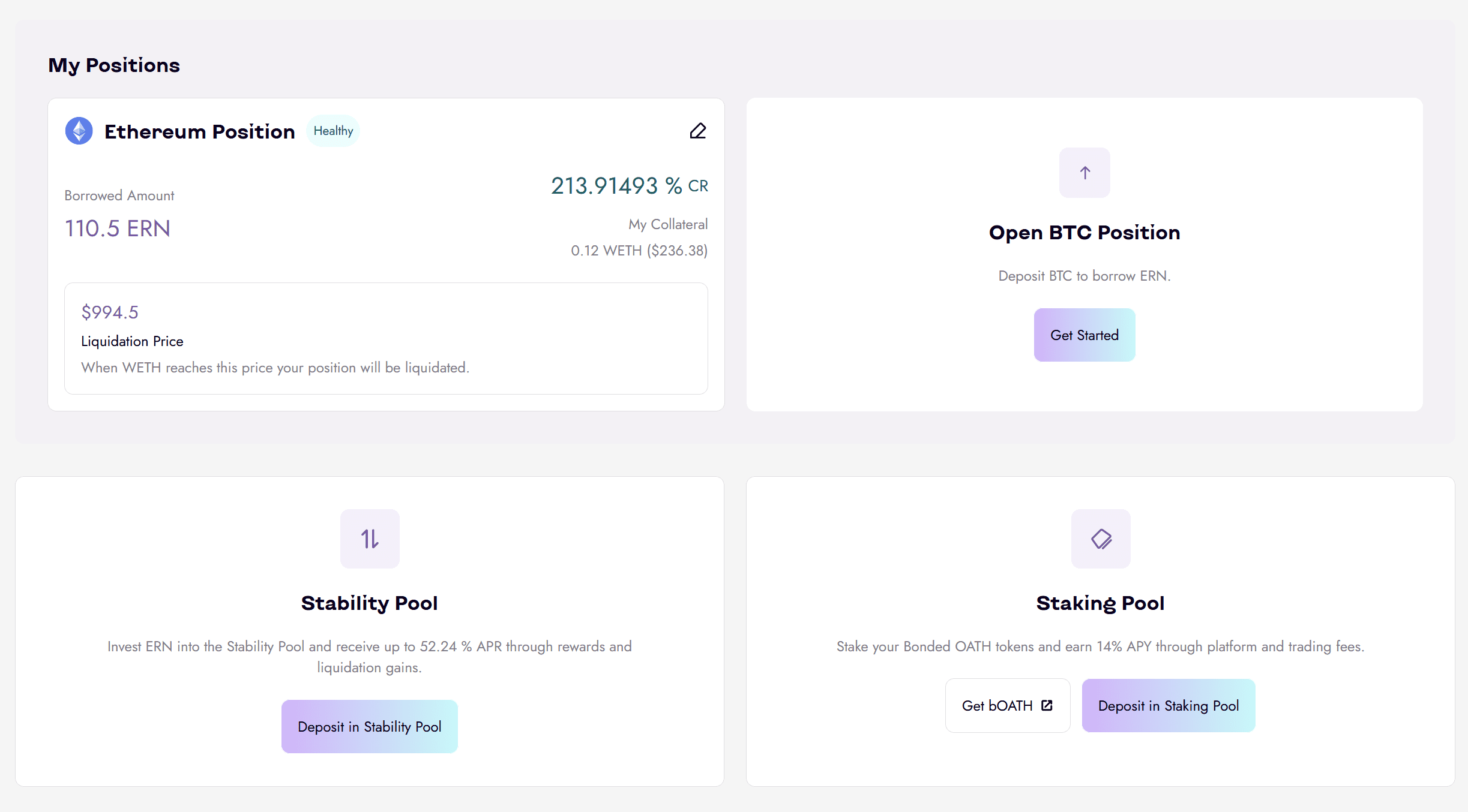 Ethos_Documentation_MintingERN_MyPositions Ethos Documentation Dashboard My Positions - Ethereum