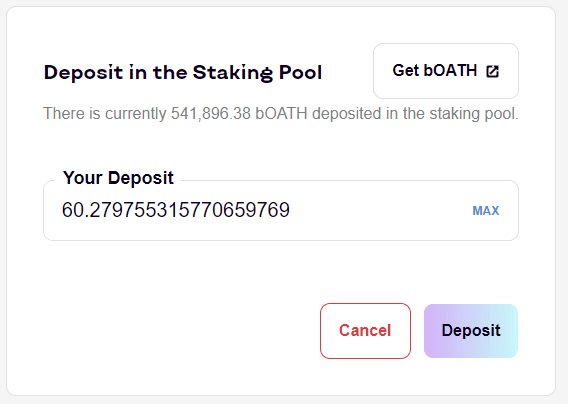 Ethos_Documentation_StakingbOATH_Deposit Ethos Documentation bOATH Staking Pool Deposit Overview